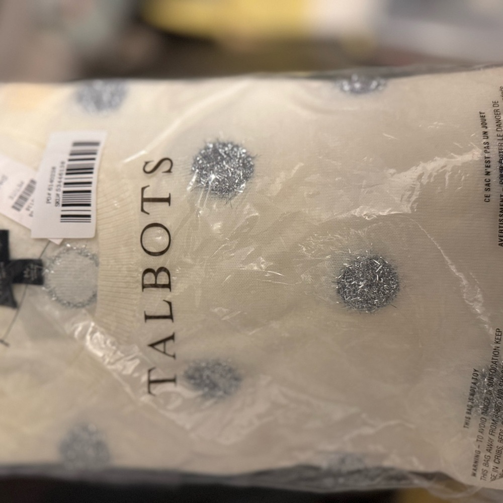 Talbots Ivory Knit with Metallic Accents